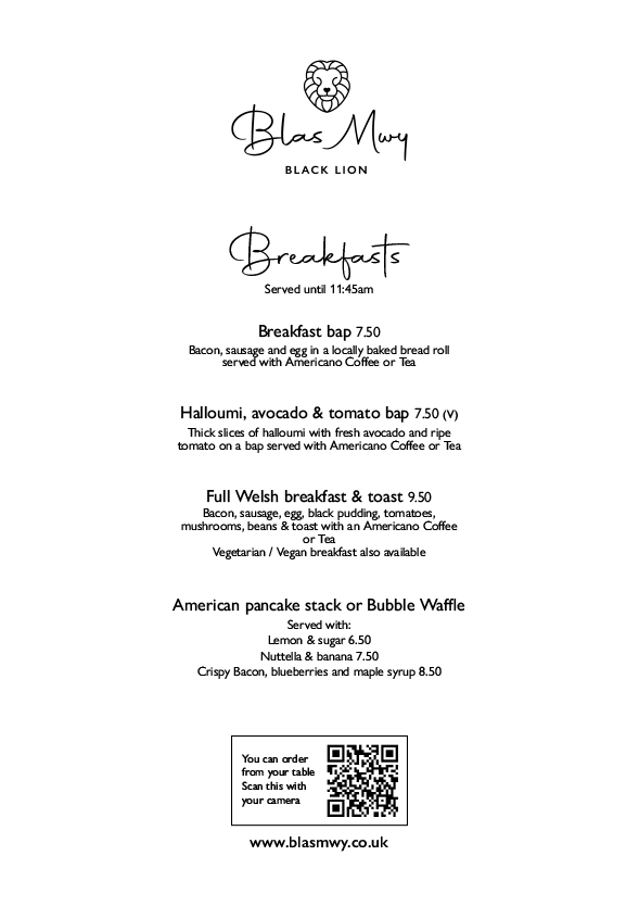 breakfast menu