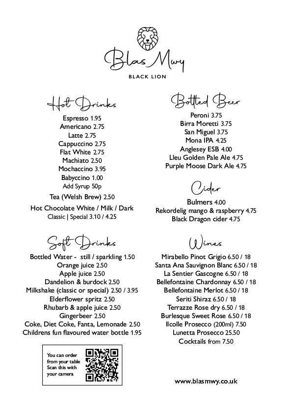 drinks menu